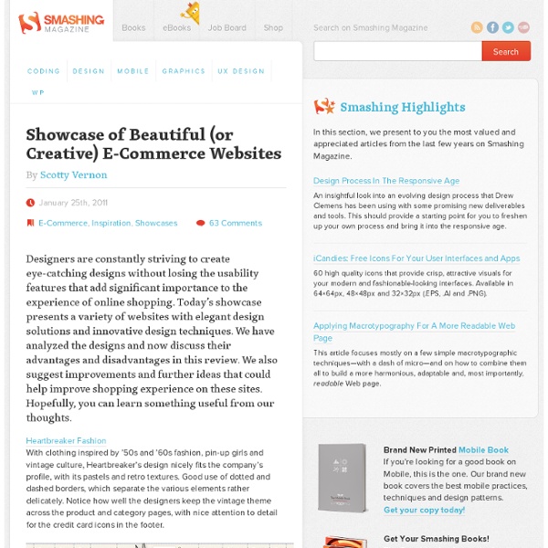 Showcase of Beautiful (or Creative) E-Commerce Websites - Smashing Magazine