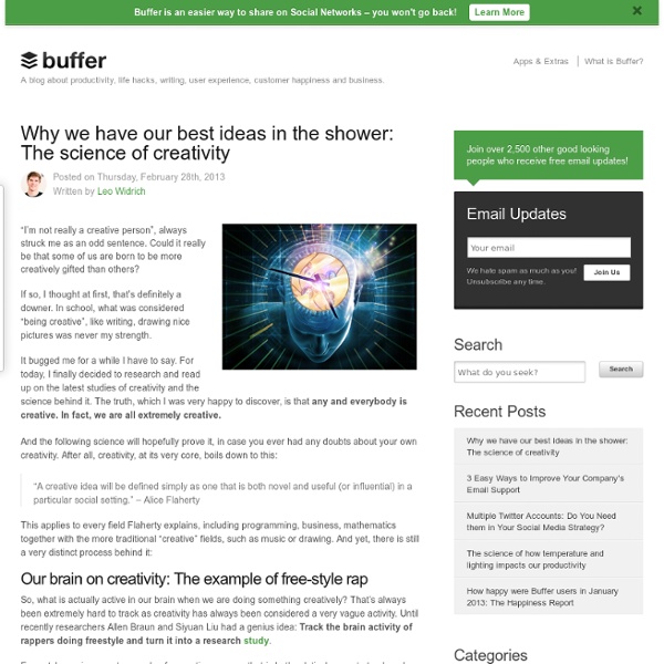 Why we have our best ideas in the shower: The science of creativity