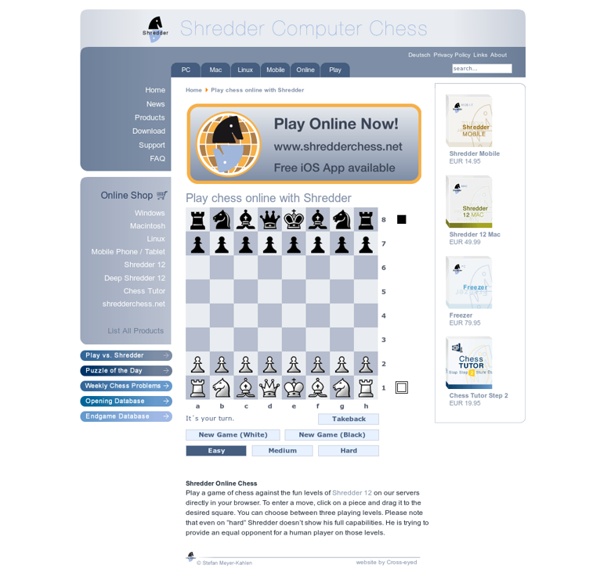 Play chess online with Shredder