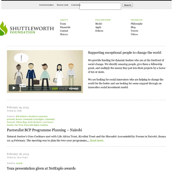 The Shuttleworth Foundation is an innovative non-profit organisation