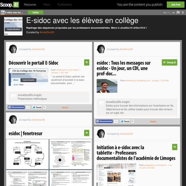 E-sidoc avec les élèves en collège