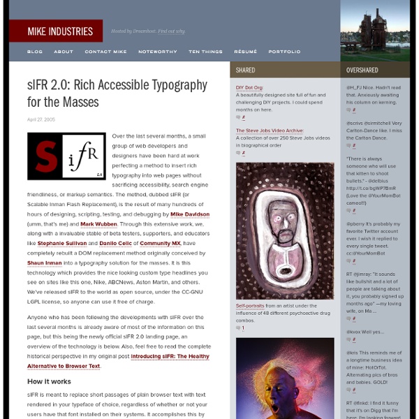 sIFR 2.0: Rich Accessible Typography for the Masses