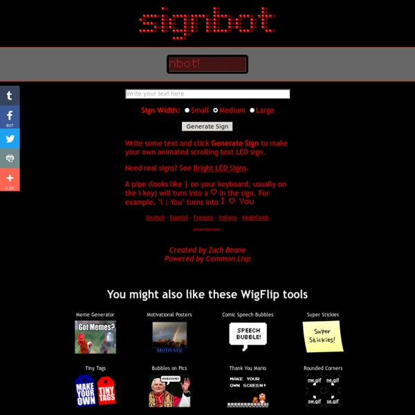 Signbot - make your own animated scrolling text LED sign