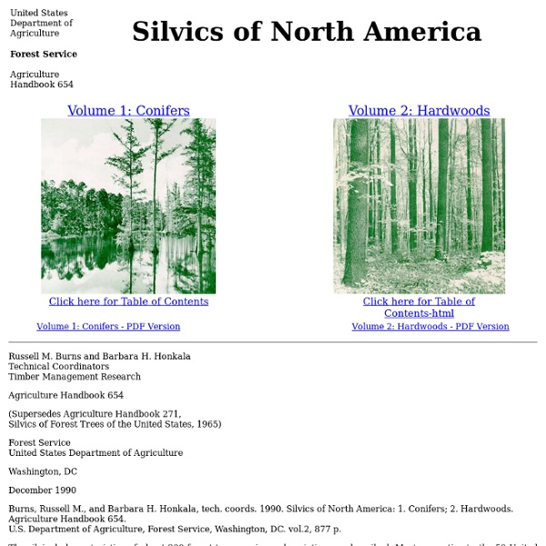 Silvics Manual: Guide To N. American Tree Species