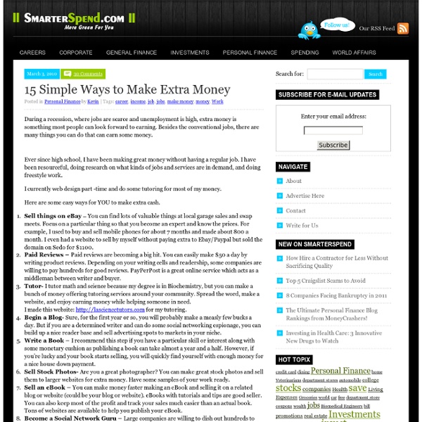 15 Simple Ways to Make Extra Money SmarterSpend.com