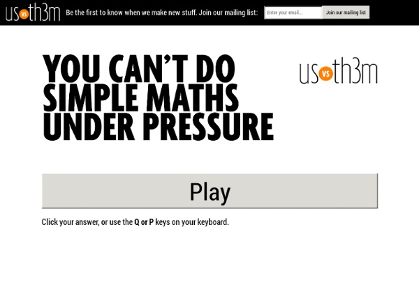 You Can't Do Simple Maths Under Pressure