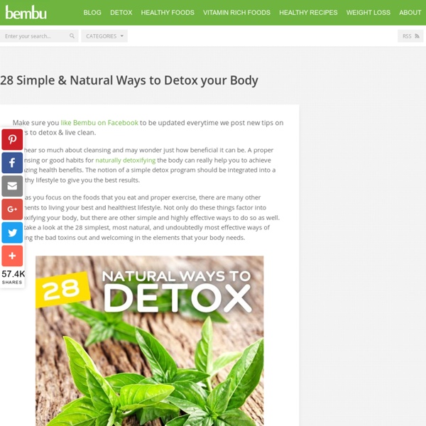 28 Simple & Natural Ways to Detox your Body