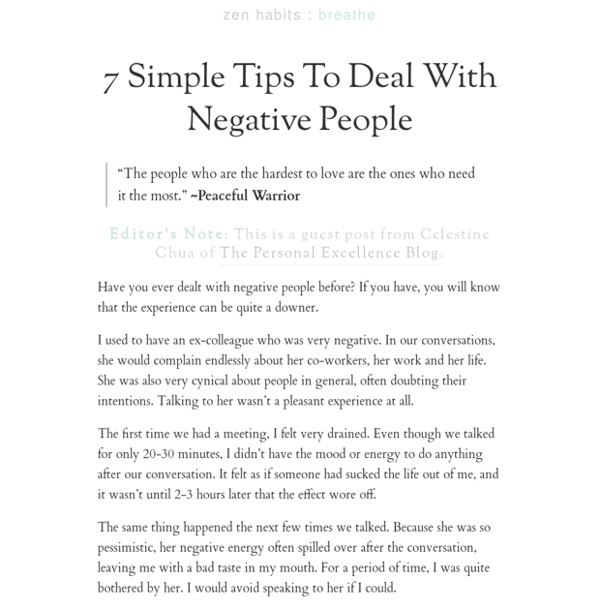 » 7 Simple Tips To Deal With Negative People