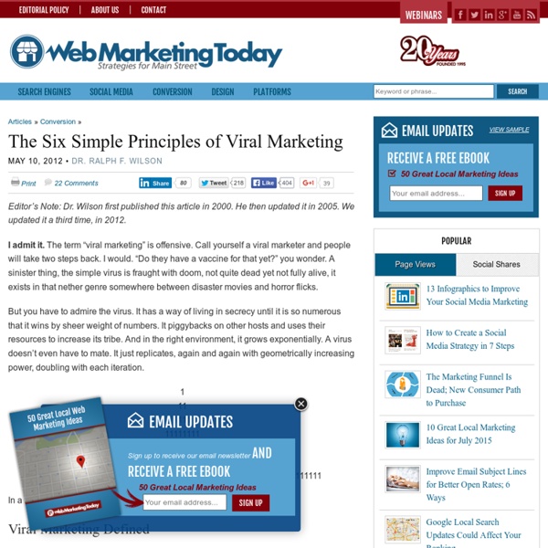 The Six Simple Principles of Viral Marketing