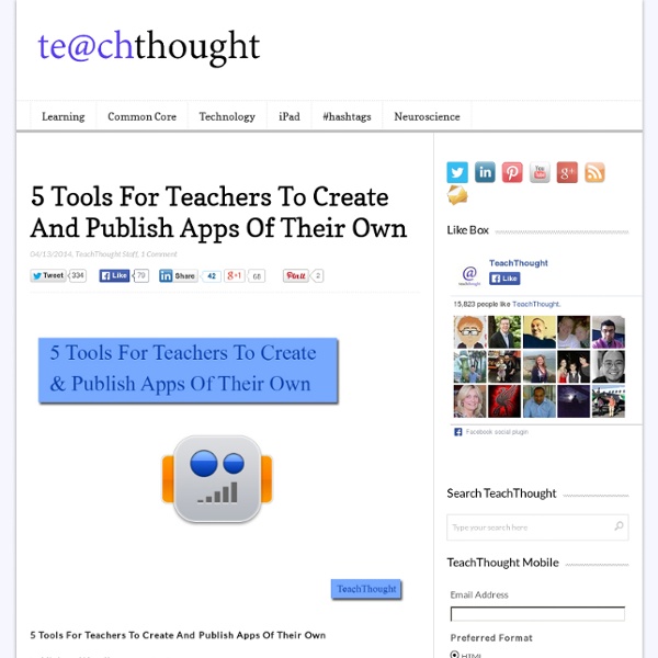 5 Simple Tools For Teachers To Create And Publish Apps Of Their Own