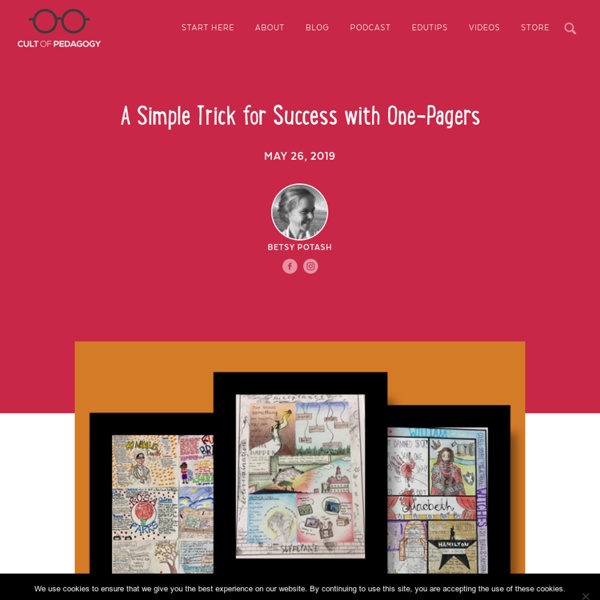 A Simple Trick for Success with One-Pagers