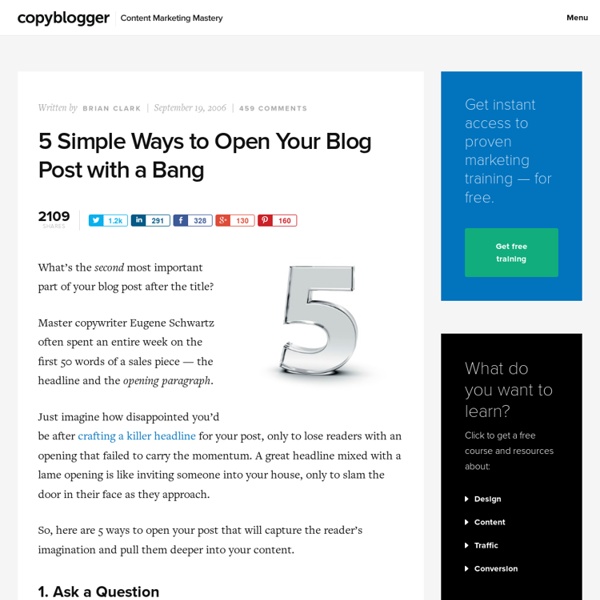 5 Simple Ways to Open Your Blog Post With a Bang