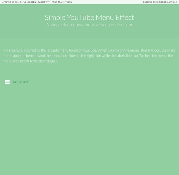 Simple YouTube Menu Effect