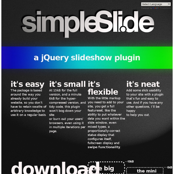 SimpleSli.de: A Super-Simple jQuery Slideshow Plugin