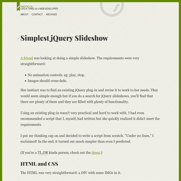 Simplest jQuery Slideshow