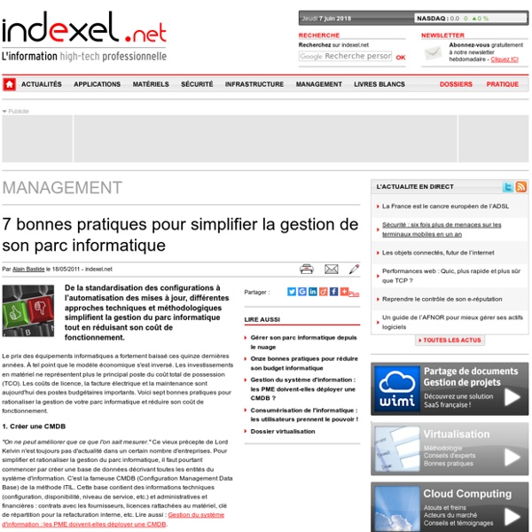 7 bonnes pratiques pour simplifier la gestion de son parc informatique