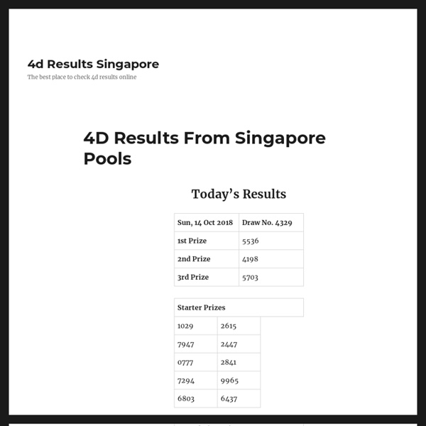 Check Live 4D results