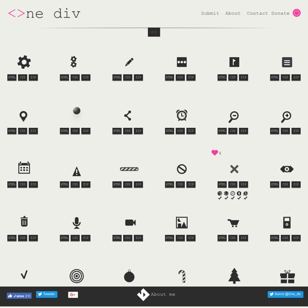One div - The single element HTML/CSS icon database
