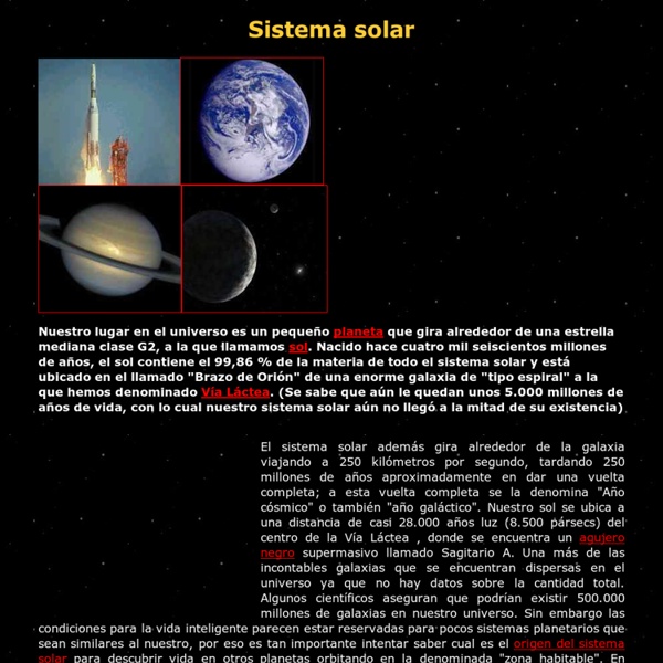 Sistema Solar - Todo sobre El Sistema Solar