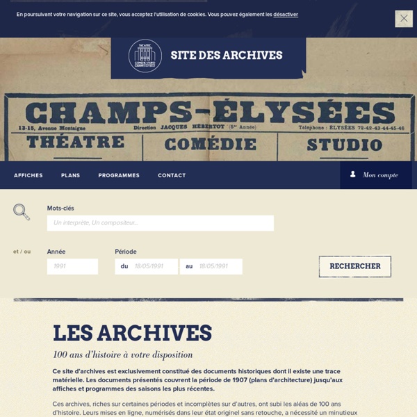Théâtre des Champs-Élysées : Archives