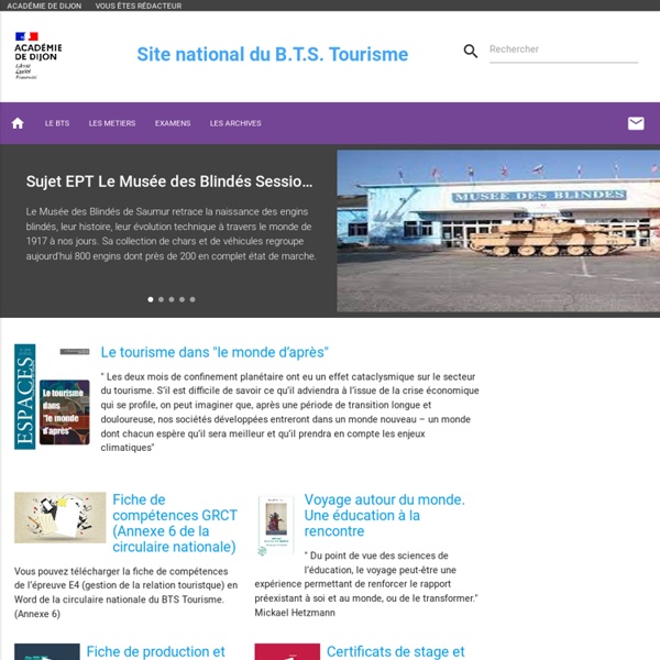 Site national des B.T.S. Tourisme : Académie de Dijon