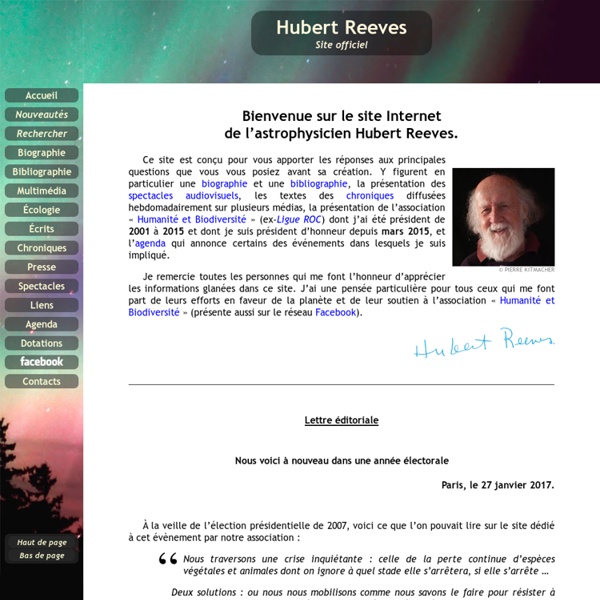 Site officiel de Hubert Reeves