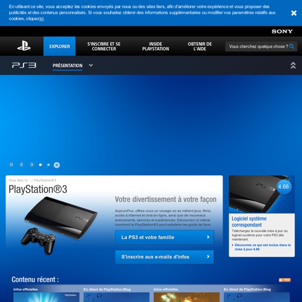 Site officiel PlayStation : PlayStation 3, PS3