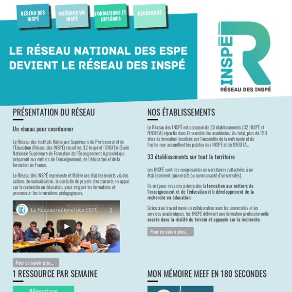 SITE + RSS du Réseau national des ÉSPÉ