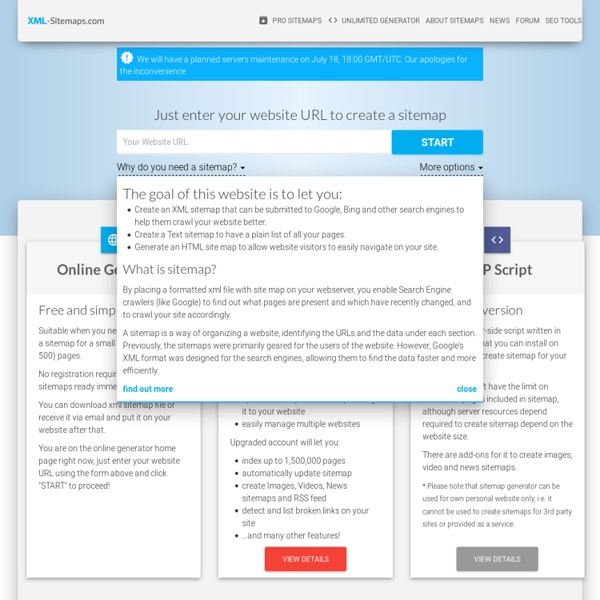 Create your Google Sitemap Online - XML Sitemaps Generator