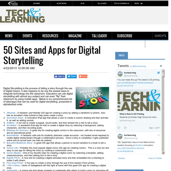 50 Sites and Apps for Digital Storytelling