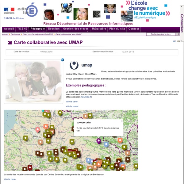 Sites pour l'enseignant - Carte collaborative avec UMAP