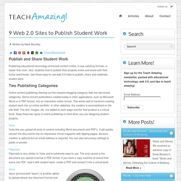 9 Web 2.0 Sites to Publish Student Work