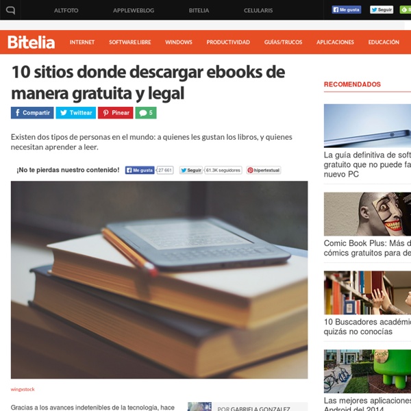 Sitios donde descargar ebooks gratis y de manera legal