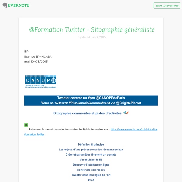 Formation Twitter - SITOGRAPHIE