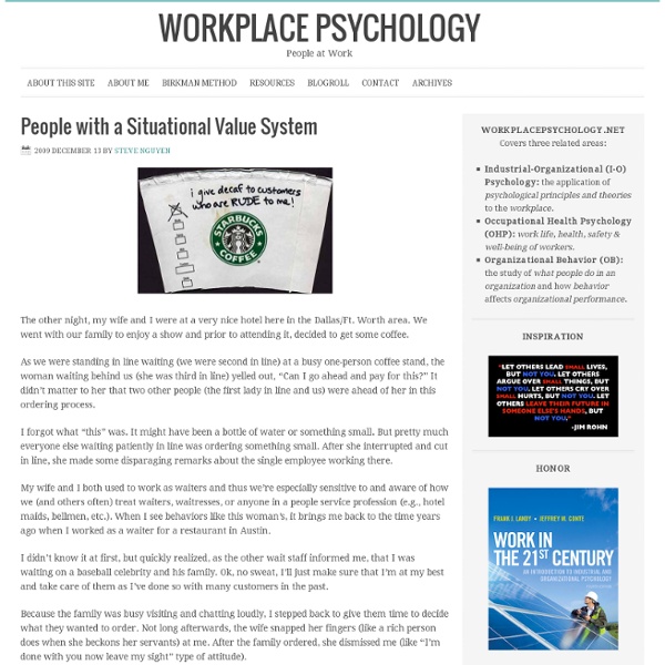 People with a Situational Value System « Workplace Psychology
