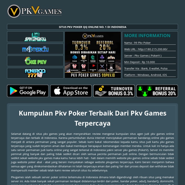 Situs Poker QQ Domino 99 Pkv Games Terpercaya