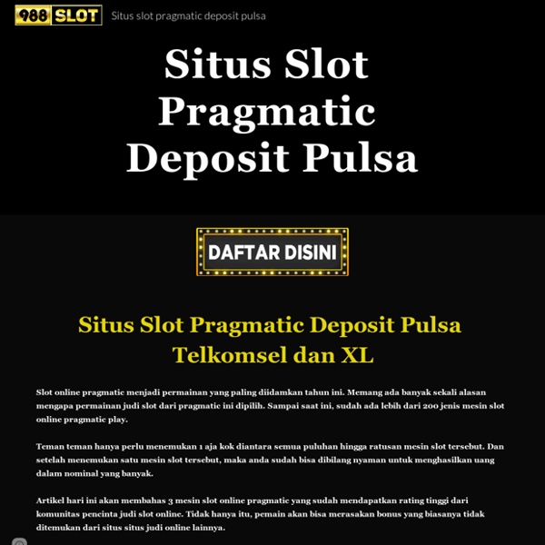 Situs slot pragmatic deposit pulsa