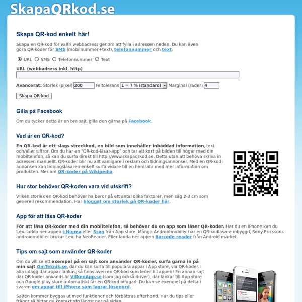 Skapa QR-kod enkelt här!