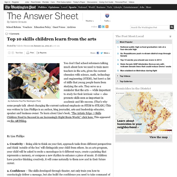 Top 10 skills children learn from the arts