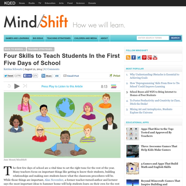 Four Skills to Teach Students In the First Five Days of School