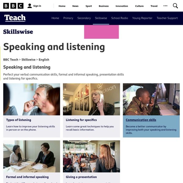 Skillswise - Speaking and listening