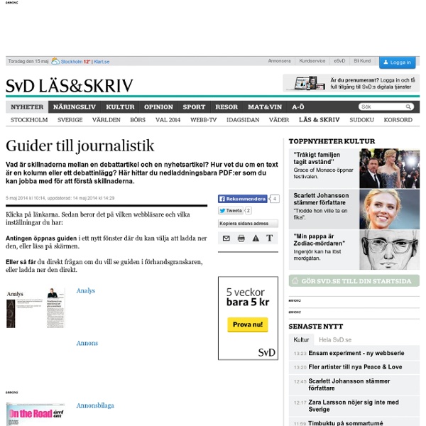 Läs och skriv med SvD: Guider till journalistik