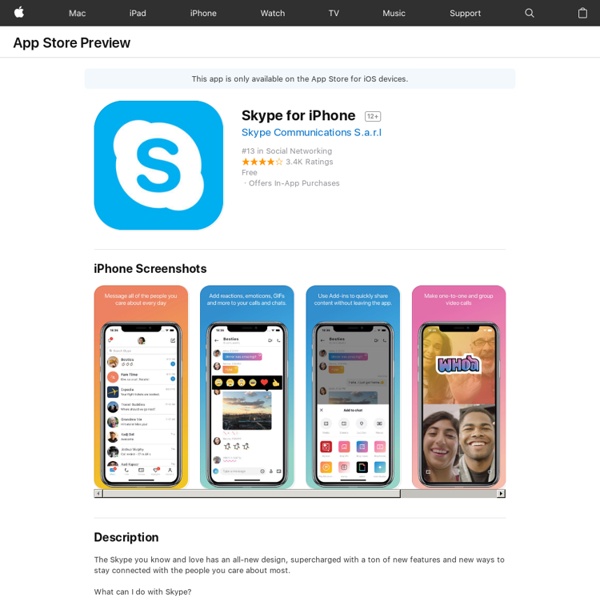 Skype for iPhone, iPod touch, and iPad on the iTunes App Store