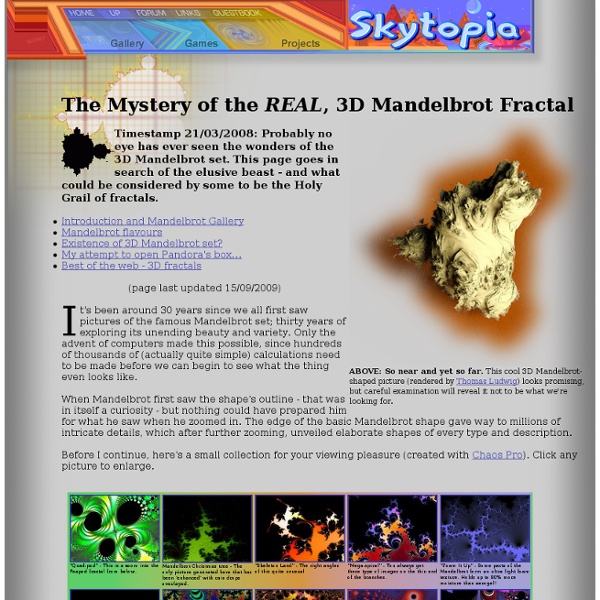 Mystery of the Real 3D Mandelbrot Fractal