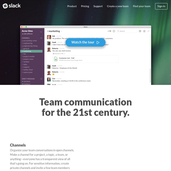 Slack is team communication for the 21st century