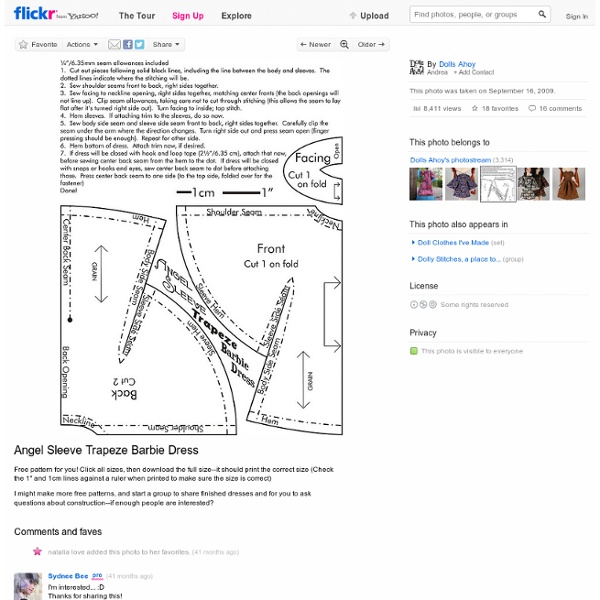 Free Barbie Angel Sleeve Trapeze Dress Pattern