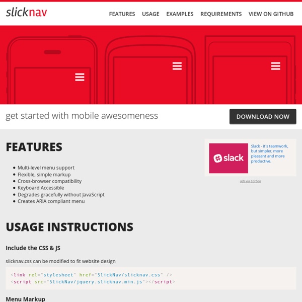 SlickNav - Responsive Mobile Menu Plugin for jQuery