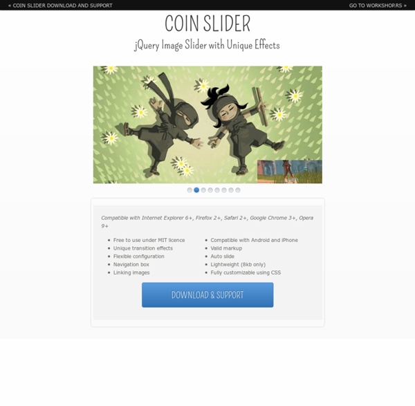 Coin Slider: jQuery Image Slider Plugin with Unique Effects