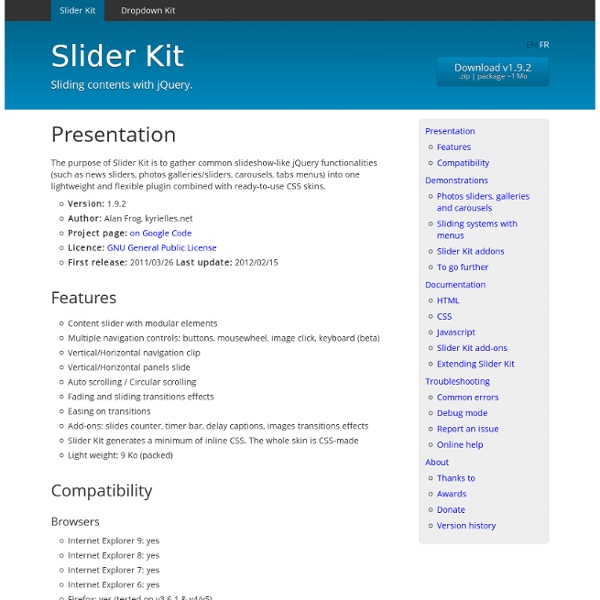 Slider Kit, sliding contents with jQuery