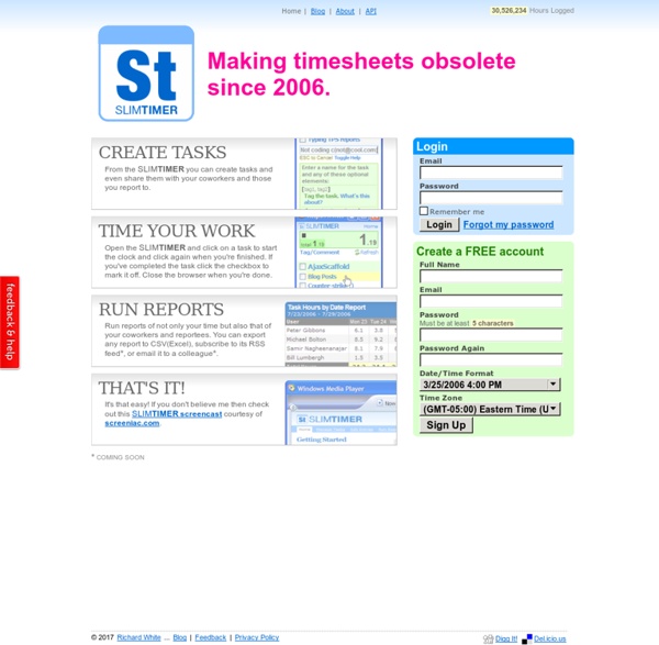 SlimTimer - Time Tracking without the Timesheet